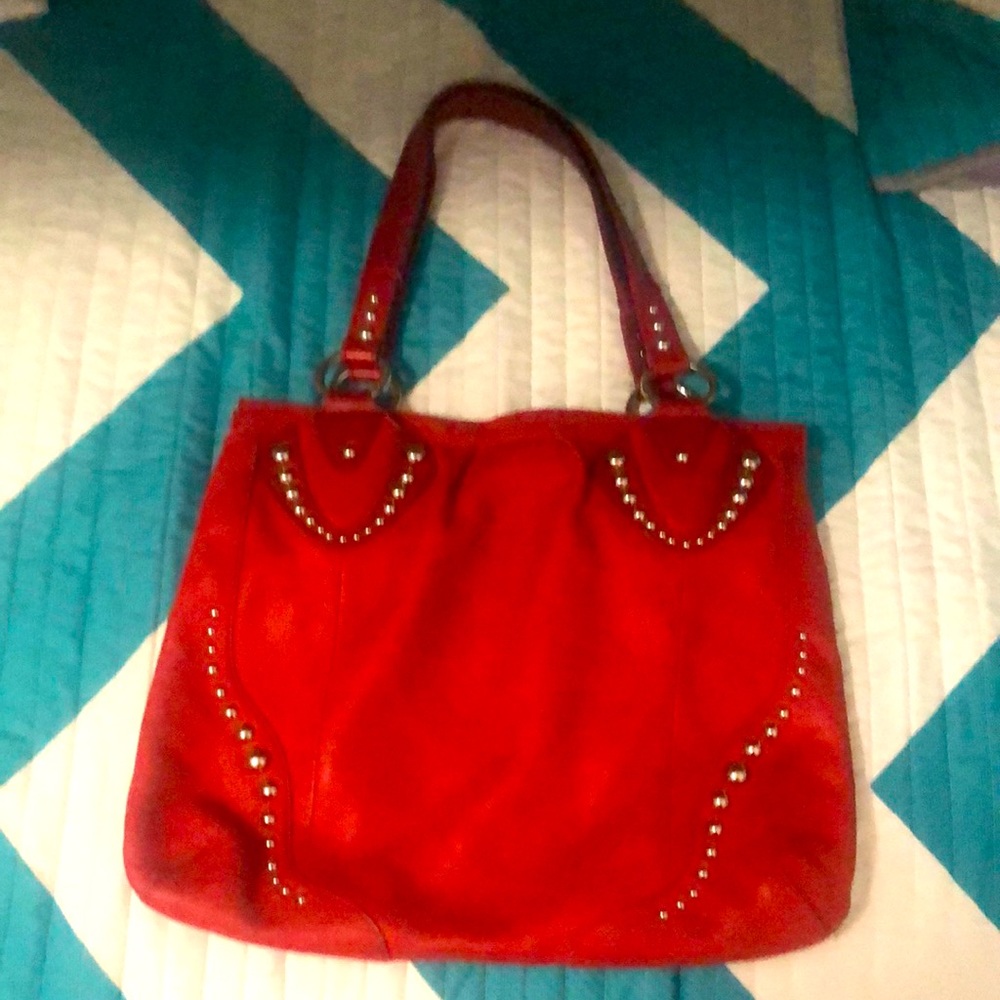 B Makowsky Red leather bag